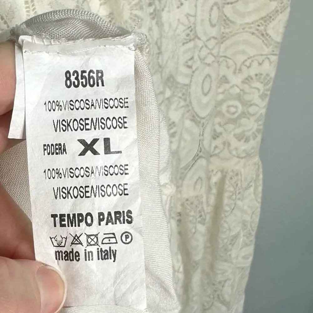 Tempo Paris Ivory Lace Dress Gold Sequin Embellishment with Sleeves Size XL NWT - Picture 10 of 10